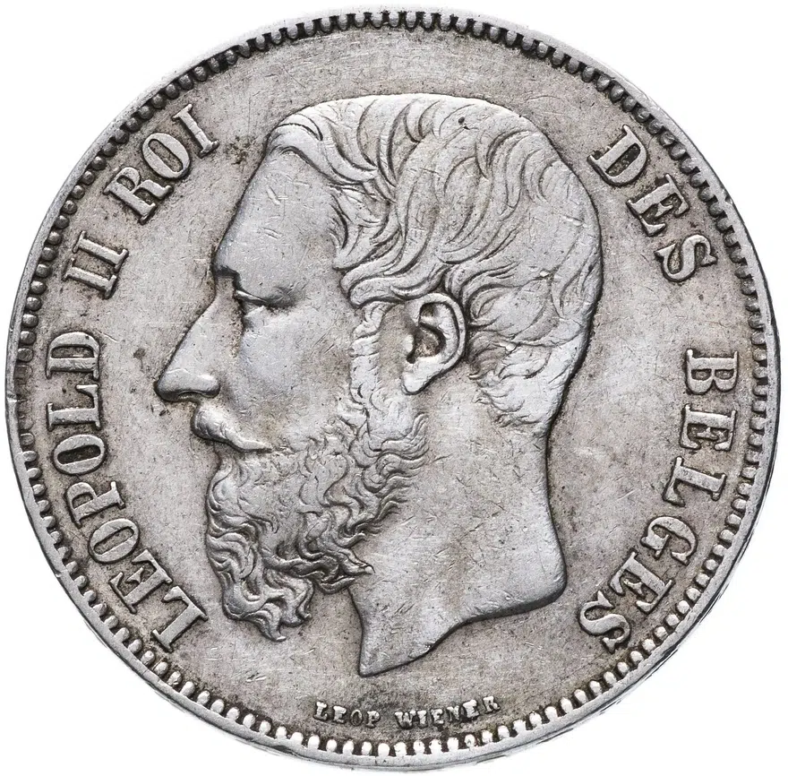 Бельгия 5 франков 1874