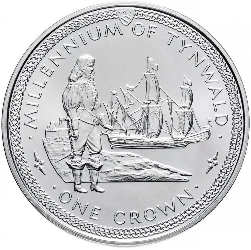 Остров Мэн 1 крона (crown) 1979 "1000 лет Тинвальду - Ост-индский корабль"