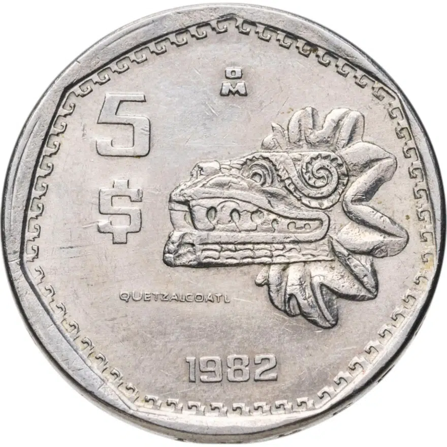 Мексика 5 песо (pesos) 1982, аверс