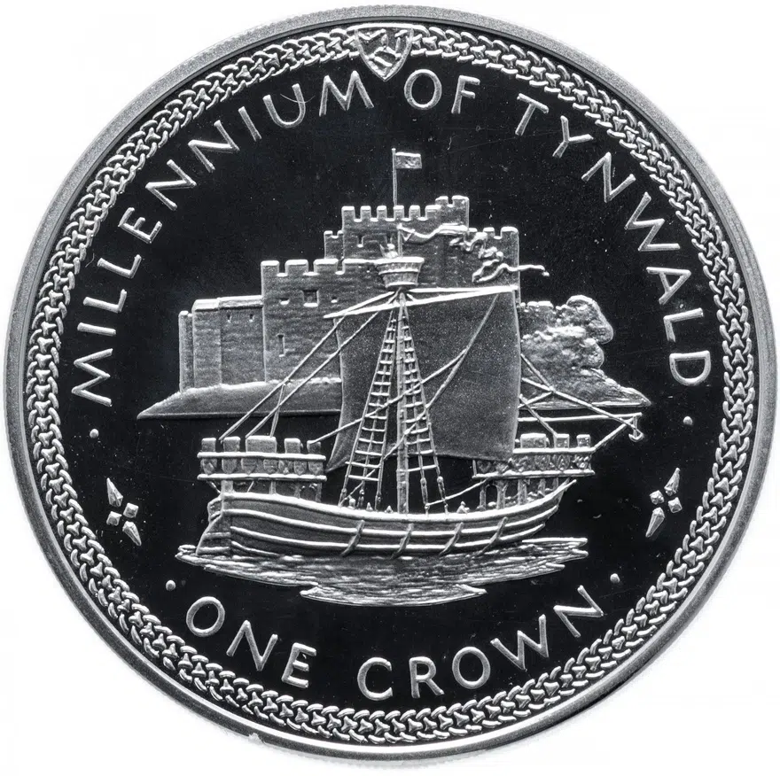 Остров Мэн 1 крона (crown) 1979 "1000 лет Тинвальду - Когг", реверс