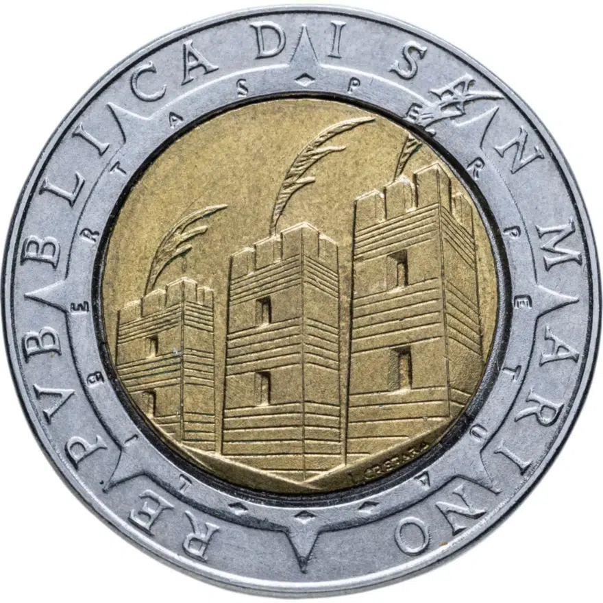 Сан-Марино 500 лир (lire) 1992  500 лет открытию Америки, аверс