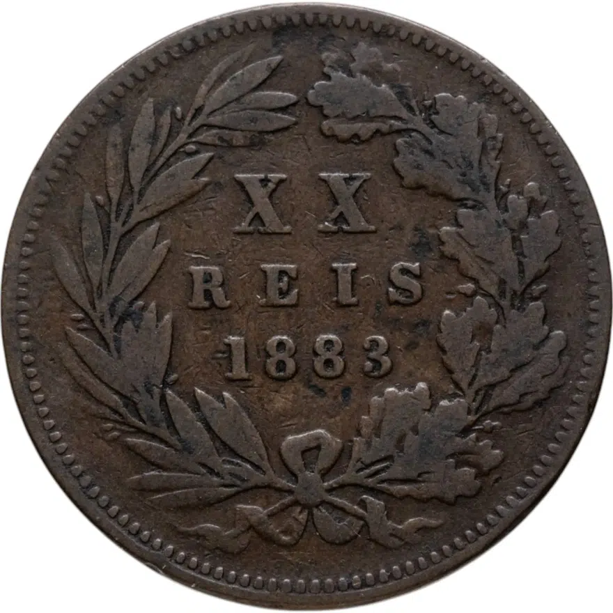 Португалия 20 рейс (reis) 1883, аверс