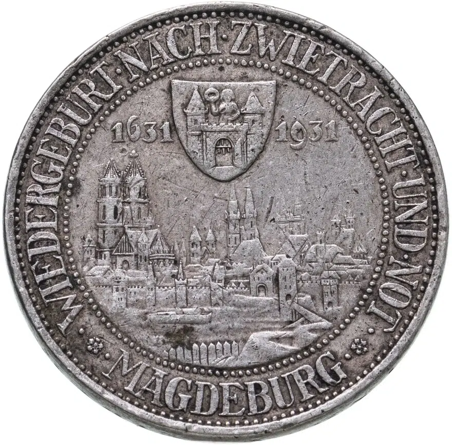 Германия 3 рейхсмарки 1931 300-я годовщина разорения Магдебурга