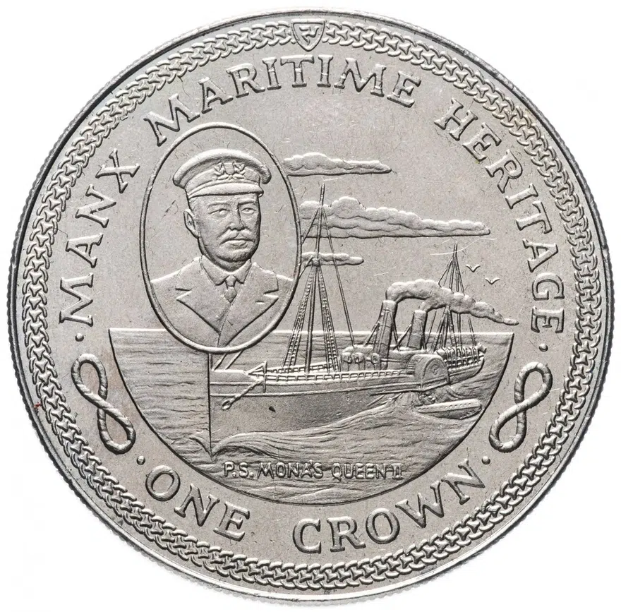 Остров Мэн 1 крона 1982 "Морское наследие - SS Mona's Queen"