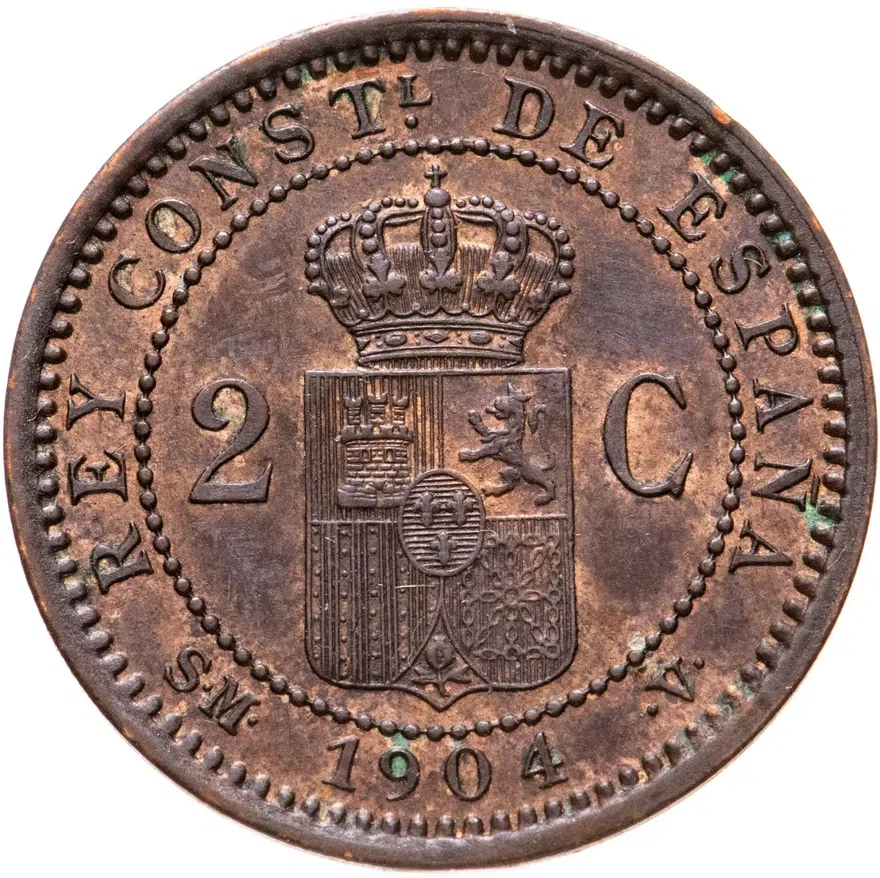Испания 2 сентимо (centimos) 1904, реверс