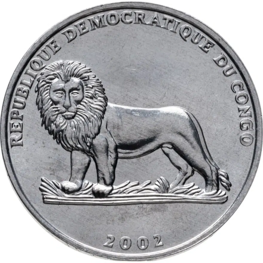 Конго (ДРК) 50 сантимов (centimes) 2002   "Животные - Бабочка", реверс