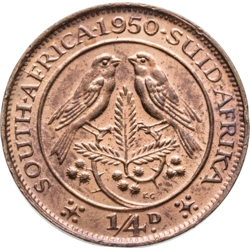 ЮАР 1/4 пенни (penny) 1950, реверс