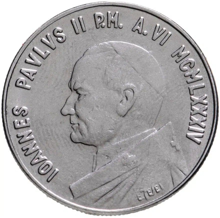 Ватикан 50 лир 1984, реверс