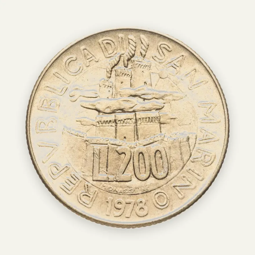 Сан-Марино 200 лир (lire) 1978  Работа, реверс