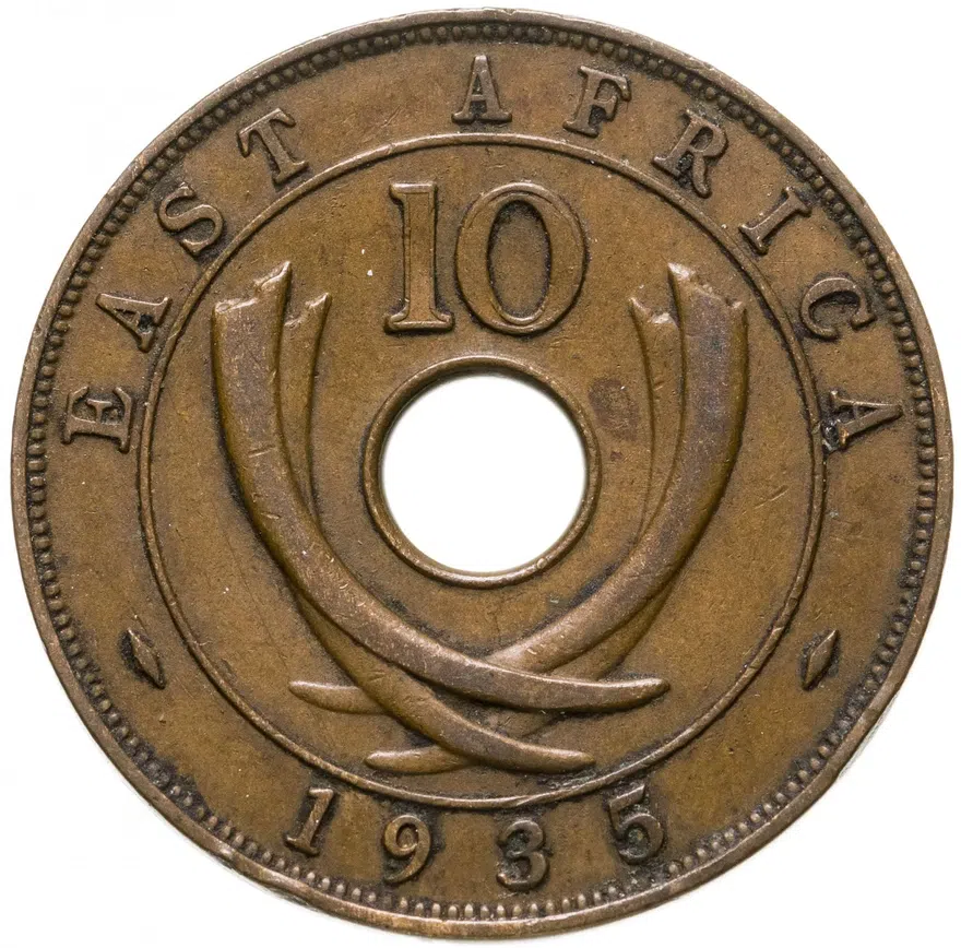 Британская Восточная Африка 10 центов (cents) 1935, аверс