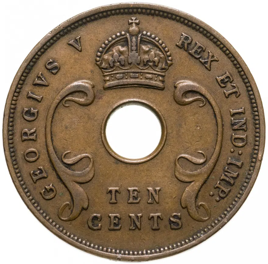 Британская Восточная Африка 10 центов (cents) 1935, реверс