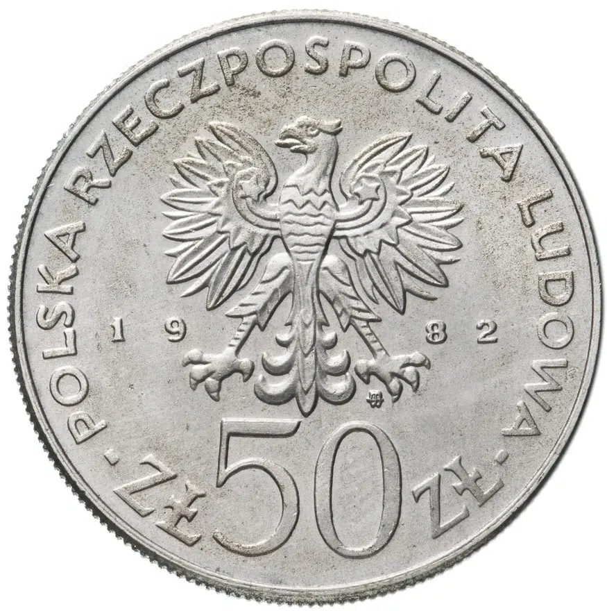 Польша 50 злотых (zlotych) 1982  Польские правители - Князь Болеслав III Кривоустый, реверс
