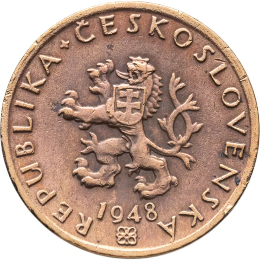 Чехословакия 20 геллеров (haleru) 1948, аверс