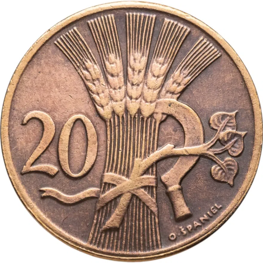 Чехословакия 20 геллеров (haleru) 1948, реверс