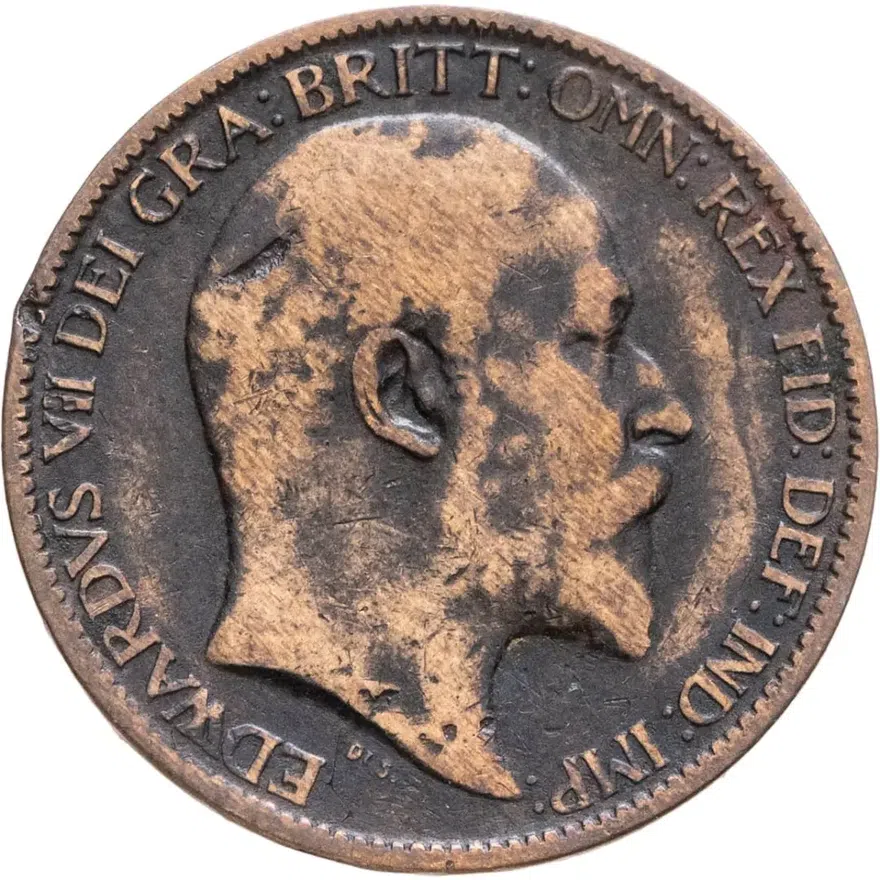 Великобритания 1 фартинг (farthing) 1905, аверс