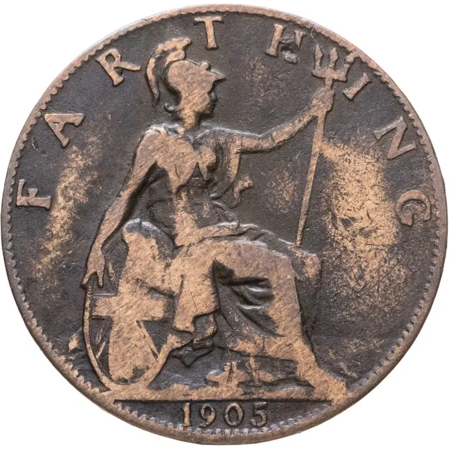 Великобритания 1 фартинг (farthing) 1905, реверс