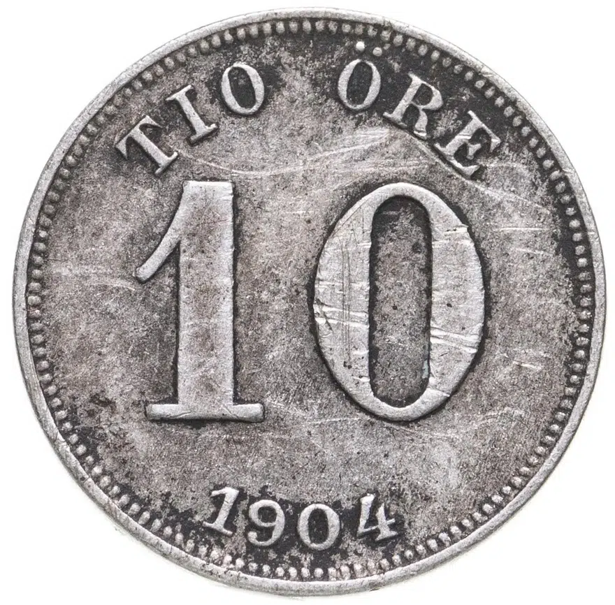 Швеция 10 эре (ore) 1904, реверс