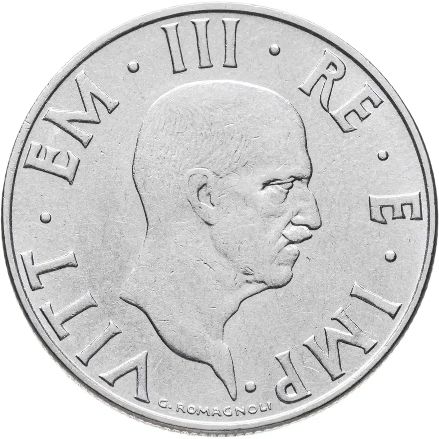 Италия 2 лиры (lire) 1940  Не магнетик, реверс