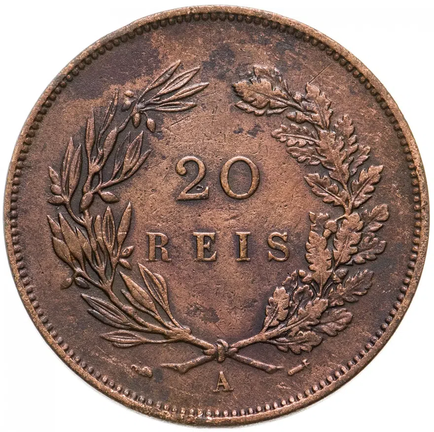 Португалия 20 рейс (reis) 1891, реверс