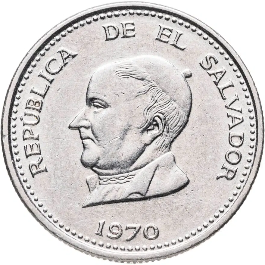 Сальвадор 25 сентаво (centavos) 1970, реверс