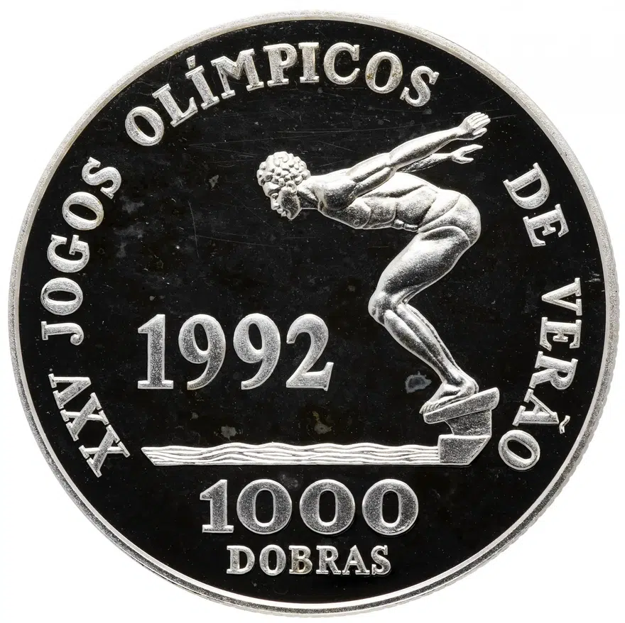 Сан-Томе и Принсипи 1000 добр (dobras) 1990 "XXV летние Олимпийские Игры, Барселона 1992 - Плавание"