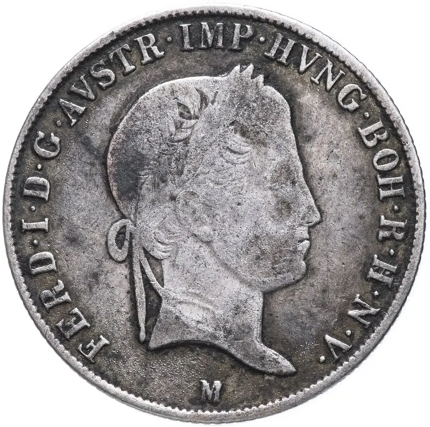 Австрия 20 крейцеров 1846 M, аверс