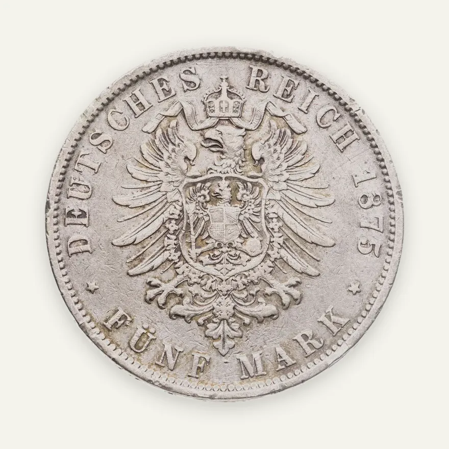 Германия (Империя) 5 марок (mark) 1875, реверс