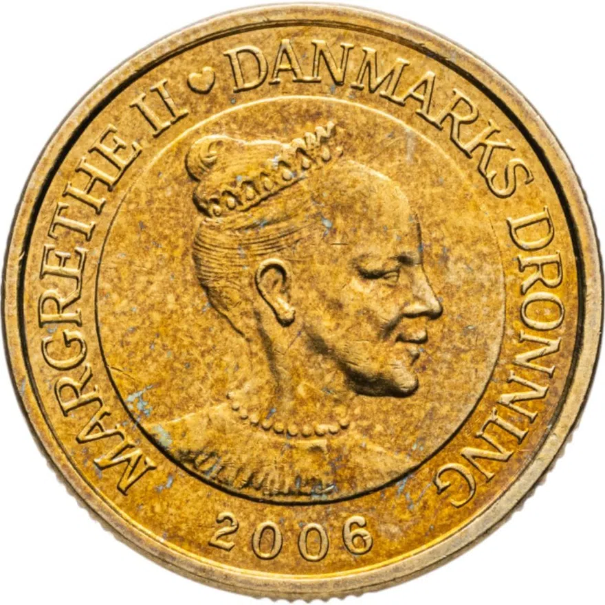 Дания 20 крон (kroner) 2006 "Колокольня Королевского дворца, Грастен", реверс