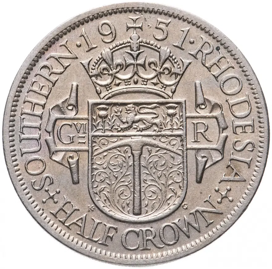 Южная Родезия 1/2 кроны (crown) 1951, аверс