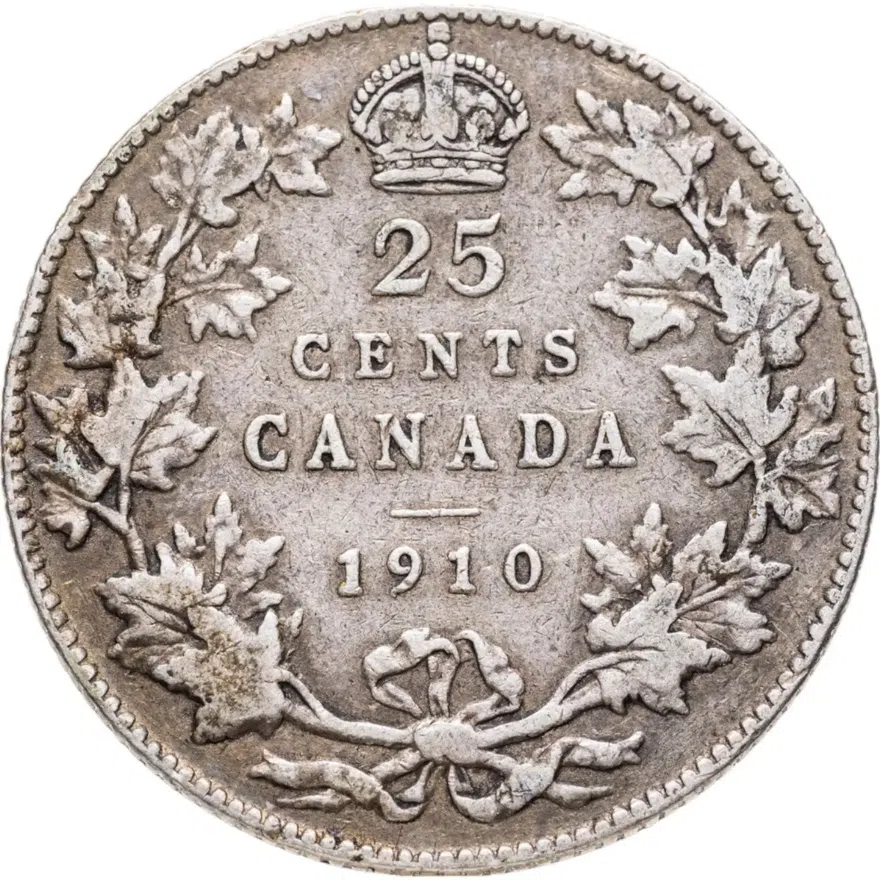 Канада 25 центов (квотер, cents) 1910