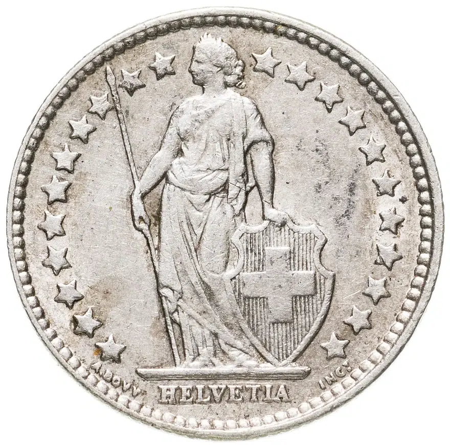 Швейцария 1/2 франка (franc) 1908