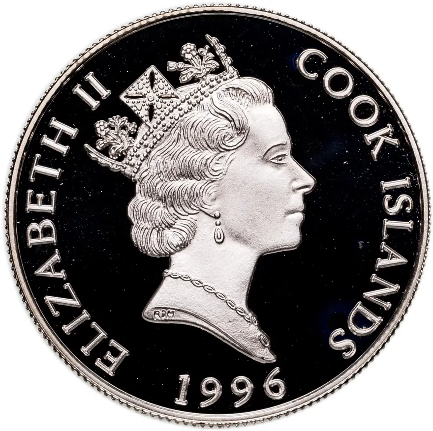 Острова Кука 2 доллара (dollars) 1996  Национальные парки США - Национальный парк Олимпик, реверс