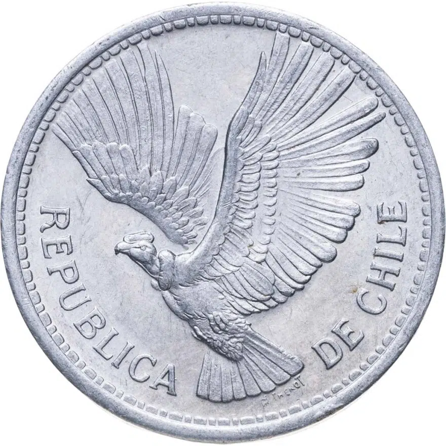 Чили 10 песо (pesos) 1956, реверс