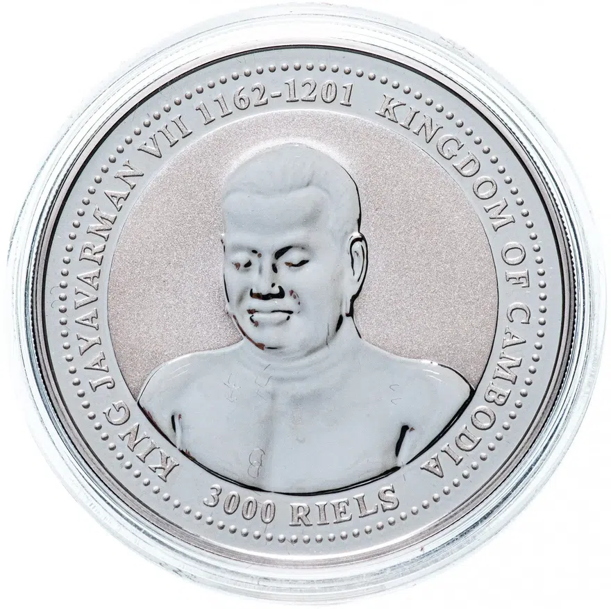 Камбоджа 3000 риелей (riels) 2006 "Год собаки: Бладхаунд" с сертификатом, реверс