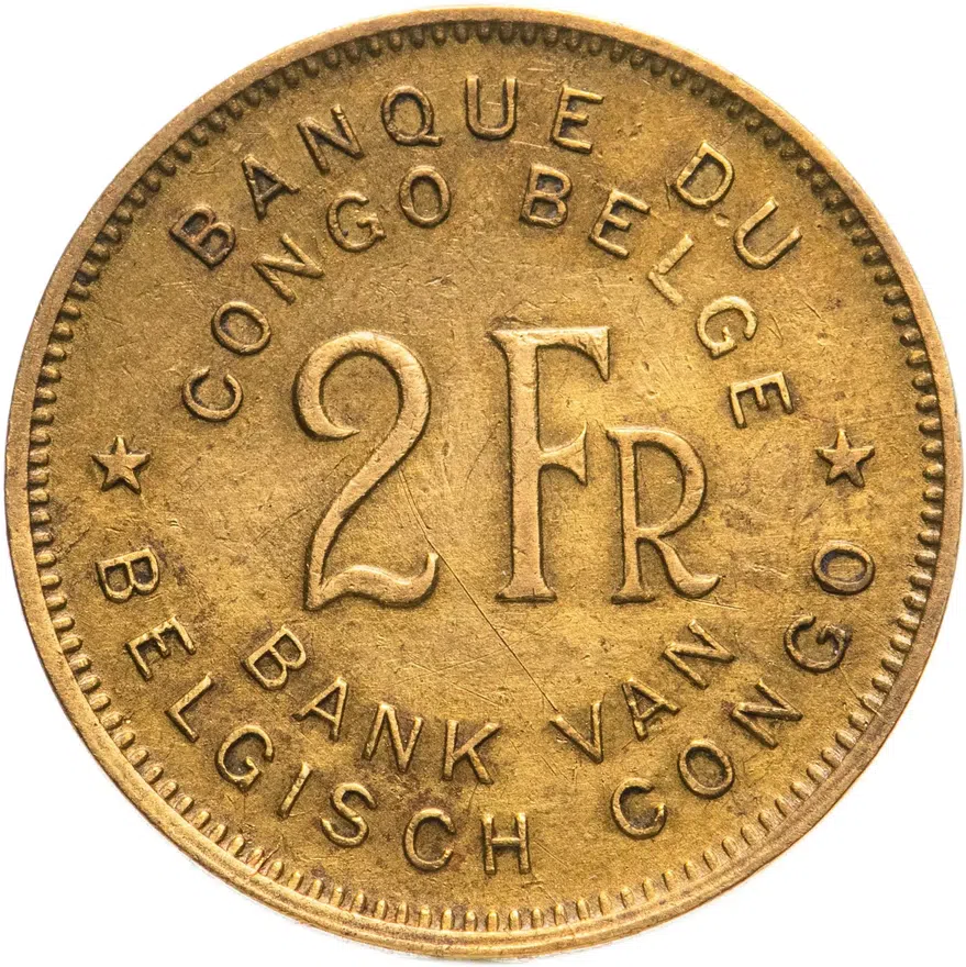 Бельгийское Конго 2 франка (francs) 1947, реверс