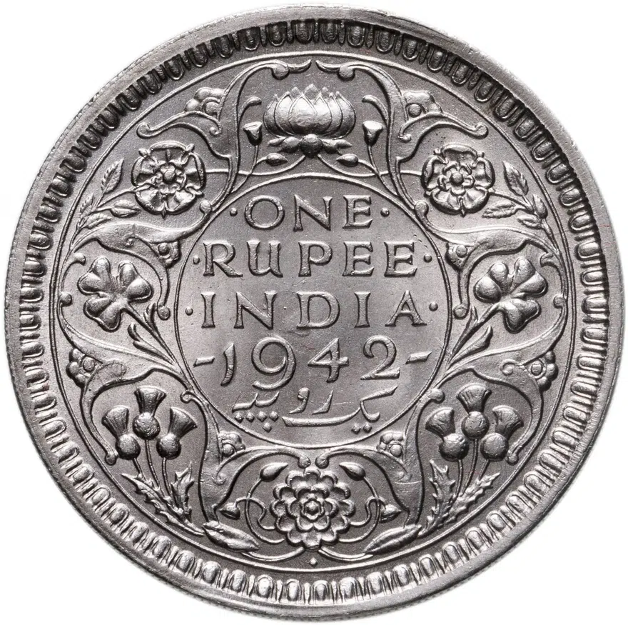 Индия (Британская) 1 рупия (rupee) 1942, реверс