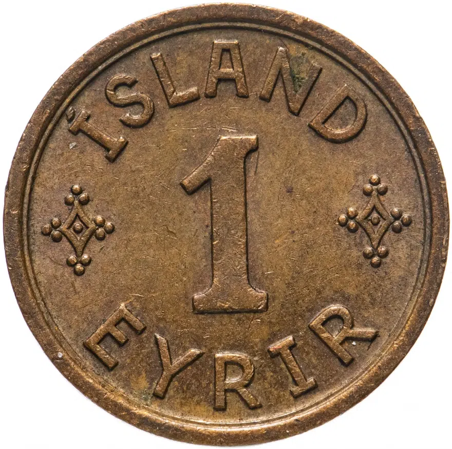Исландия 1 эйре (eyrir) 1942, реверс