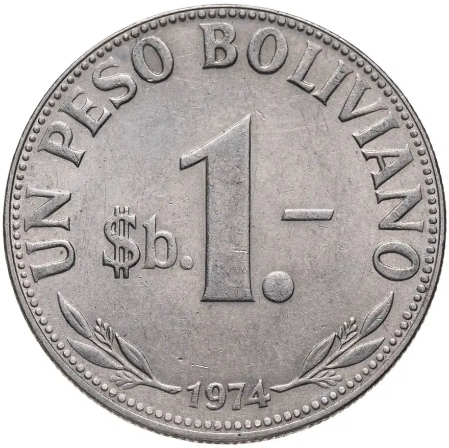 Боливия 1 песо (peso) 1974