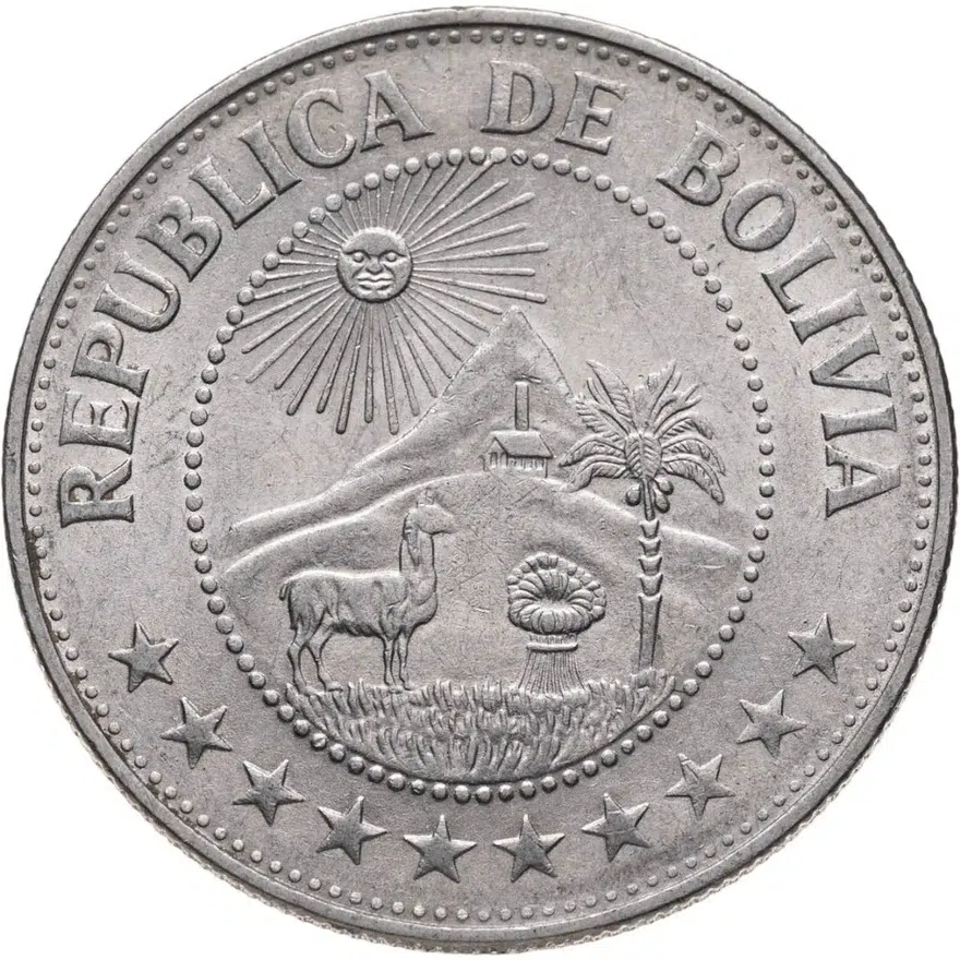 Боливия 1 песо (peso) 1974, реверс