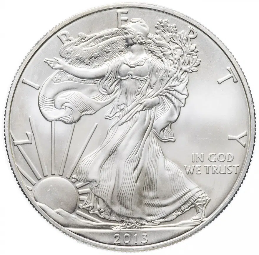 США 1 доллар (dollar) 2013  Американский серебряный орёл Без отметки монетного двора
