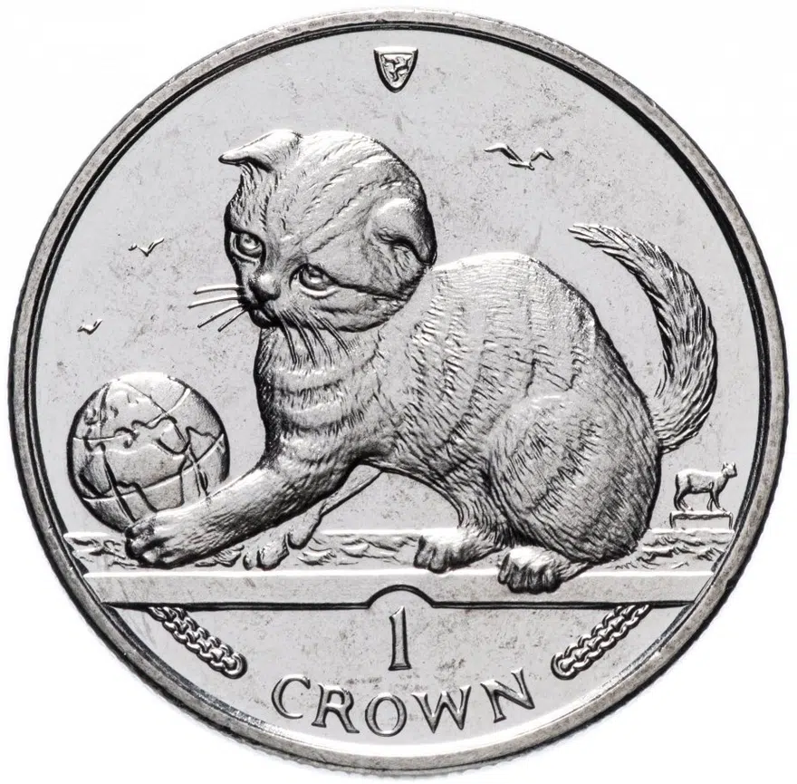 Остров Мэн 1 крона (crown) 2000 "Кошки - Шотландская вислоухая кошка", аверс