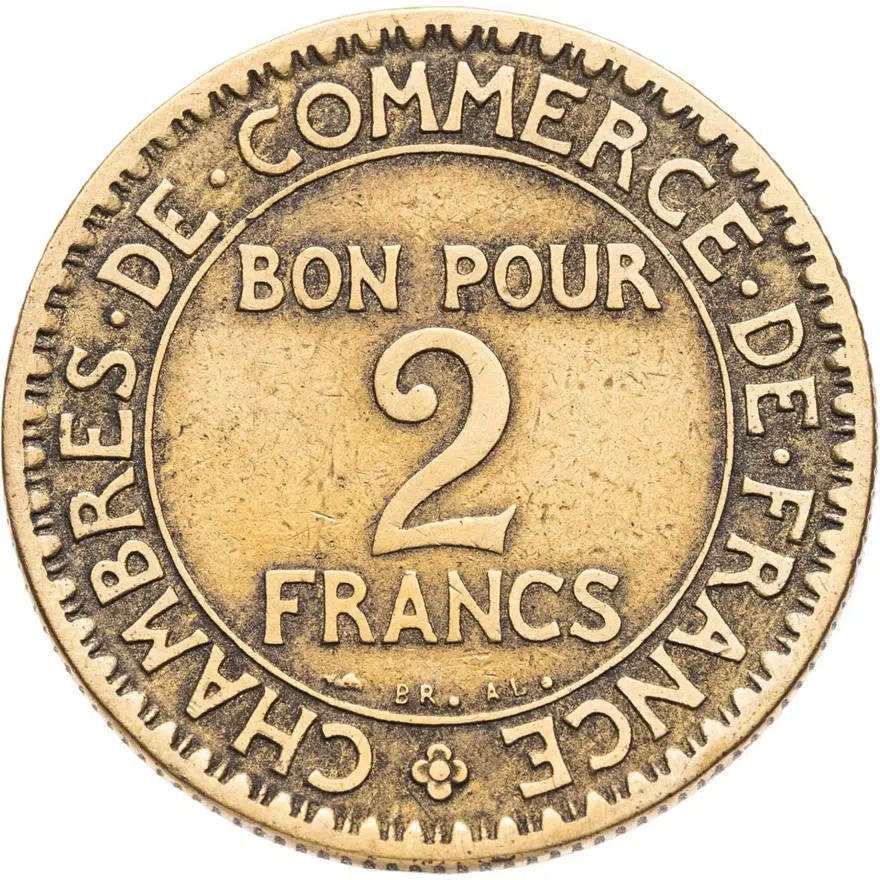 Франция 2 франка (francs) 1922, аверс