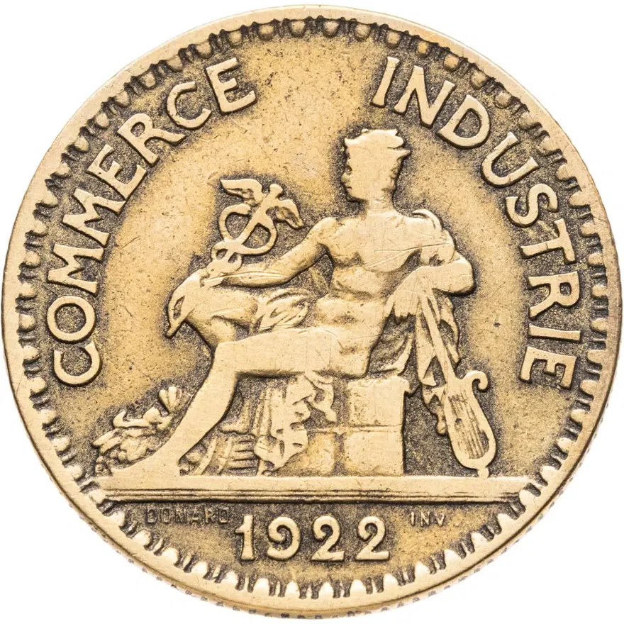 Франция 2 франка (francs) 1922, реверс