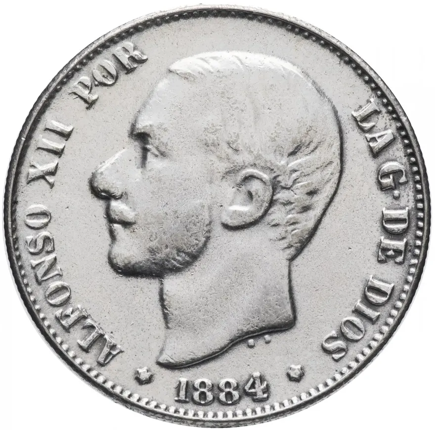 Испания 2 песеты 1884