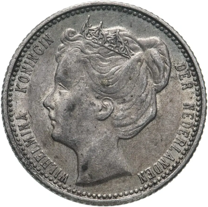 Нидерланды 25 центов (cents) 1904, реверс