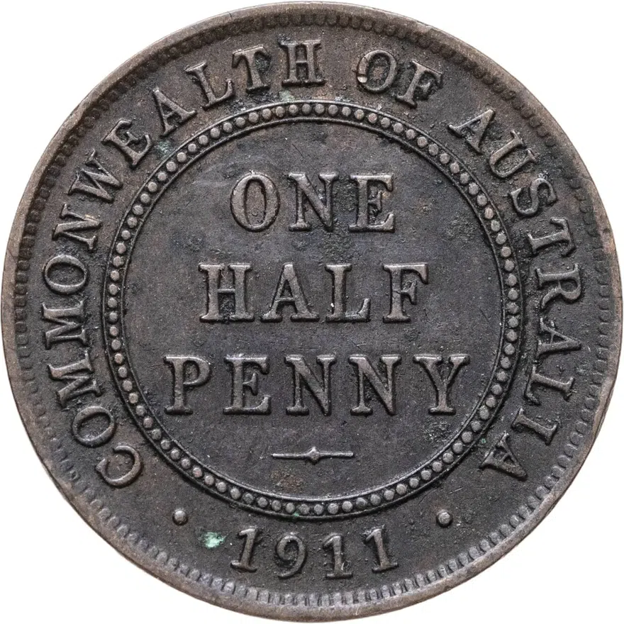 Австралия 1/2 пенни (penny) 1911