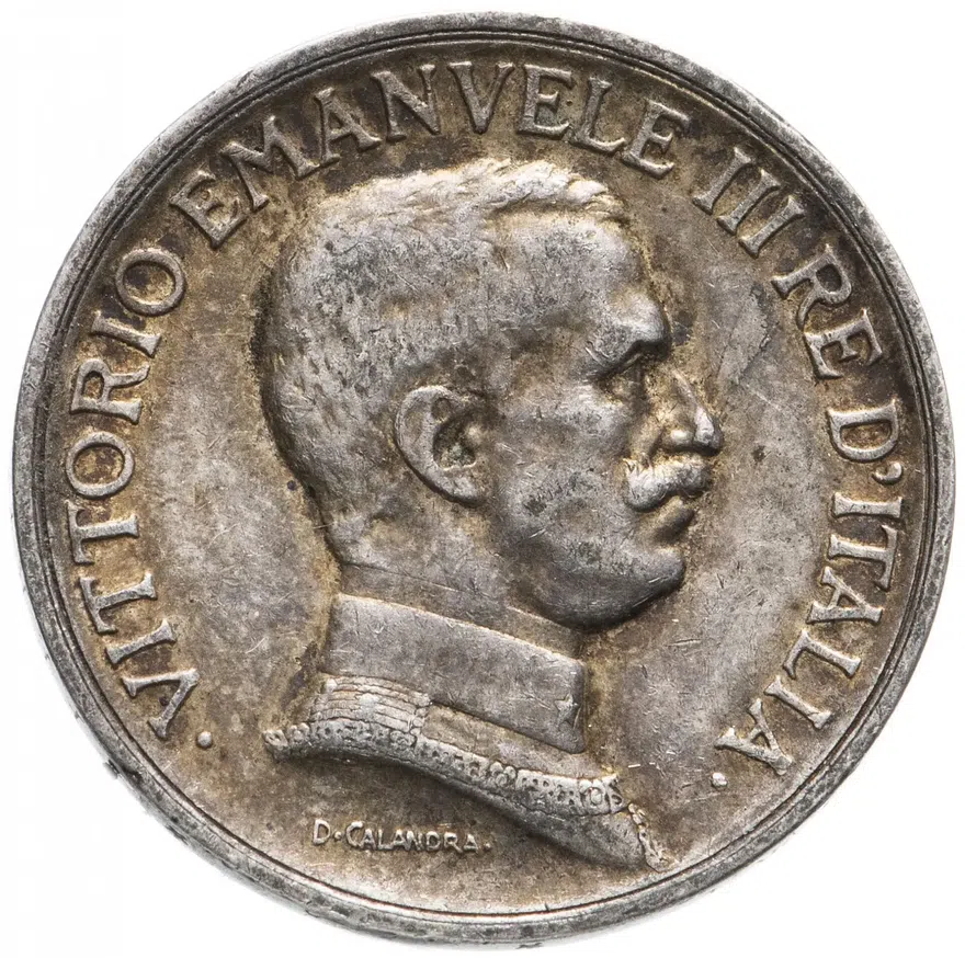 Италия 1 лира (lira) 1915, реверс
