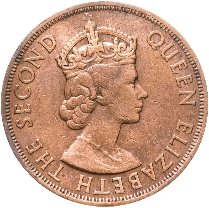 Восточные Карибы 2 цента (cents) 1955, реверс