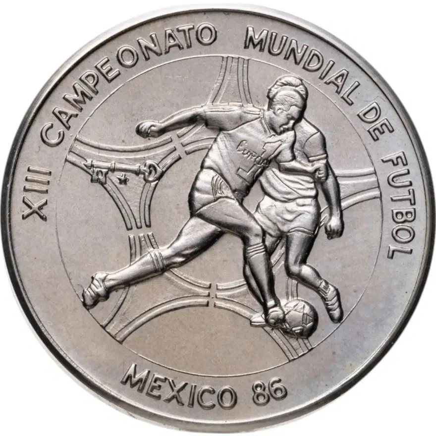 Куба 1 песо (peso) 1986 "Чемпионат мира по футболу 1986, Мексика", аверс