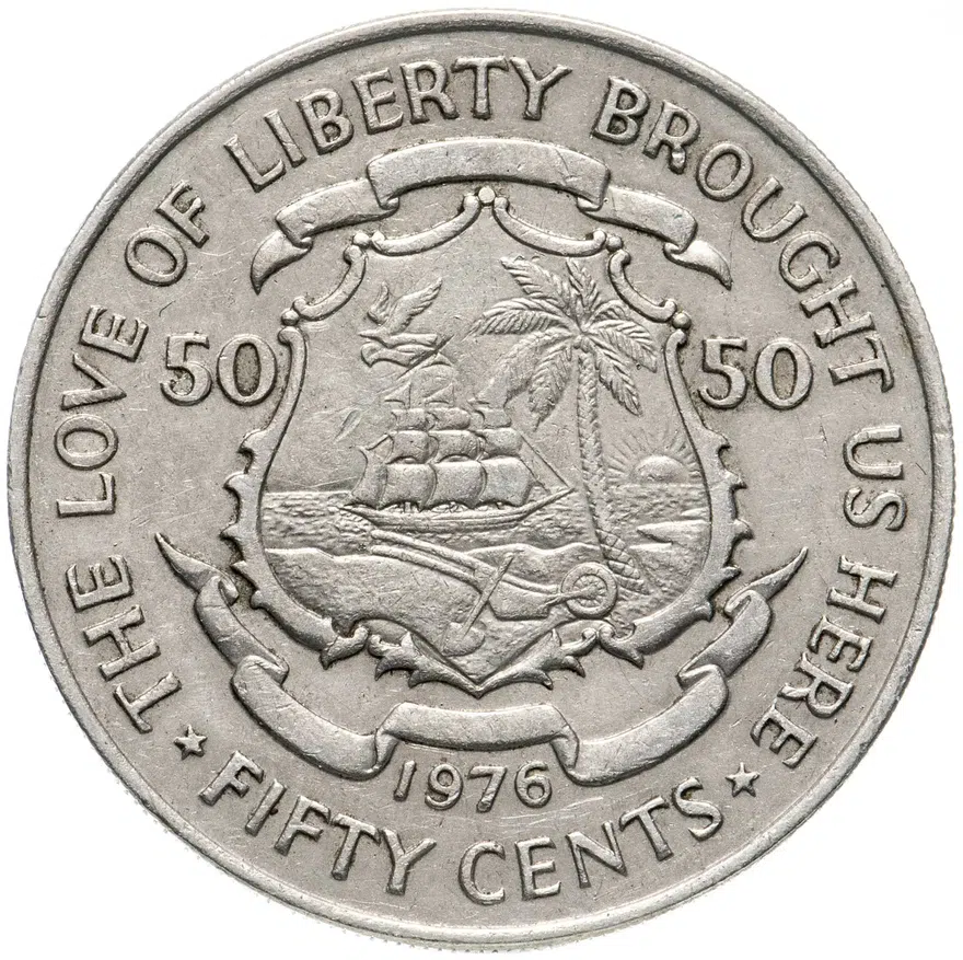 Либерия 50 центов 1976, реверс